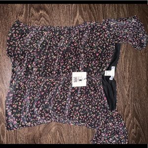 Floral off the shoulder shirt
